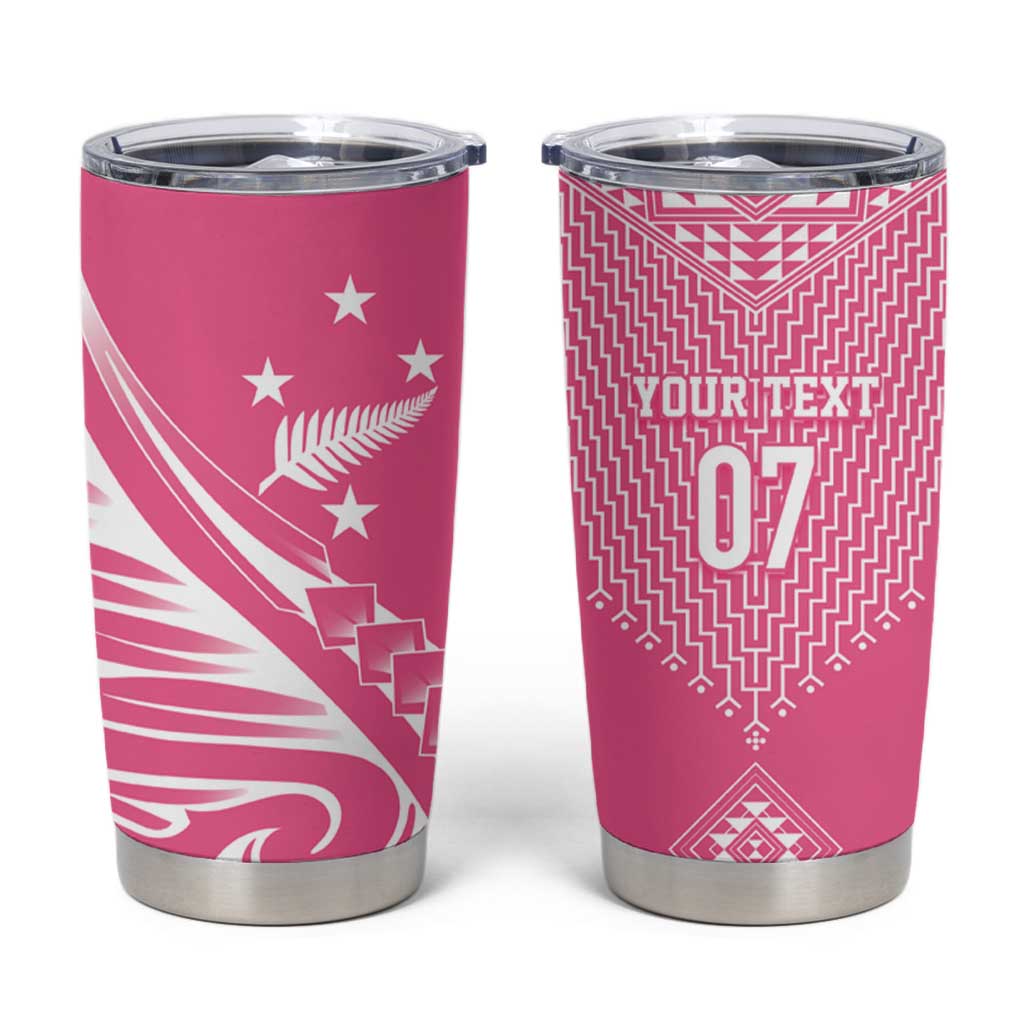 2025 Rugby Championship New Zealand Custom Tumbler Cup Poutama Motifs - Pink Out - Aussie Hoodie
