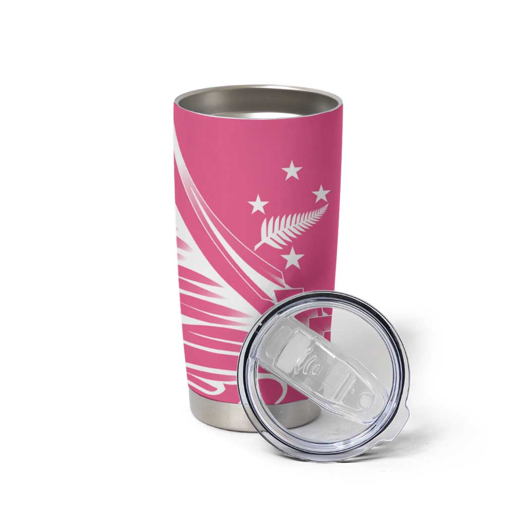 2025 Rugby Championship New Zealand Custom Tumbler Cup Poutama Motifs - Pink Out - Aussie Hoodie