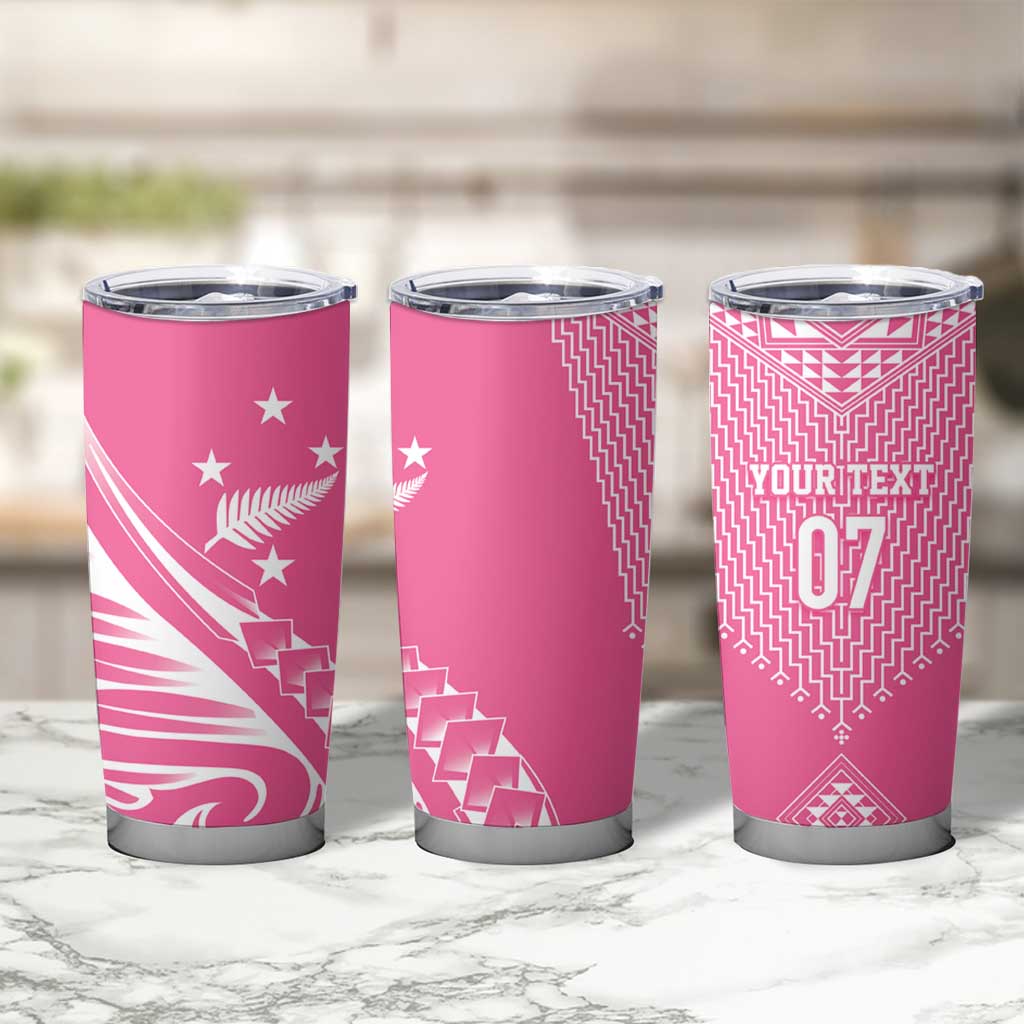 2025 Rugby Championship New Zealand Custom Tumbler Cup Poutama Motifs - Pink Out - Aussie Hoodie