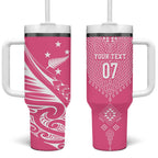 2025 Rugby Championship New Zealand Custom Tumbler With Handle Poutama Motifs - Pink Out - Aussie Hoodie
