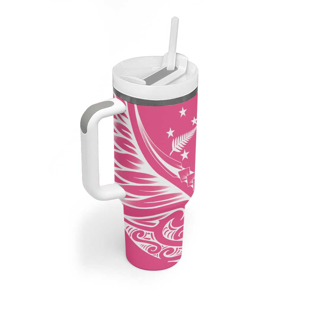 2025 Rugby Championship New Zealand Custom Tumbler With Handle Poutama Motifs - Pink Out - Aussie Hoodie