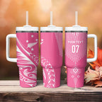 2025 Rugby Championship New Zealand Custom Tumbler With Handle Poutama Motifs - Pink Out - Aussie Hoodie