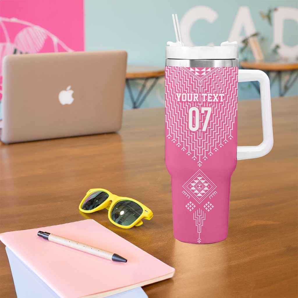 2025 Rugby Championship New Zealand Custom Tumbler With Handle Poutama Motifs - Pink Out - Aussie Hoodie
