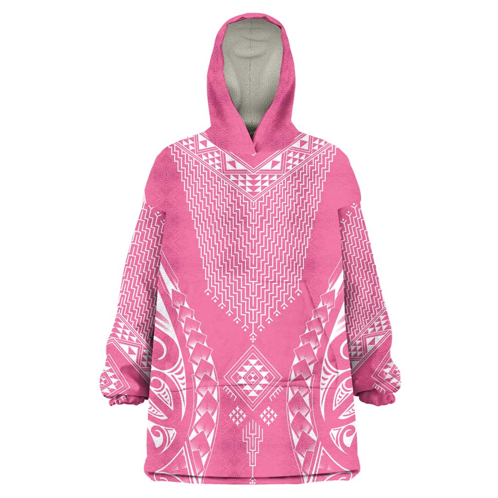 2025 Rugby Championship New Zealand Custom Wearable Blanket Hoodie Poutama Motifs - Pink Out - Aussie Hoodie