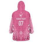 2025 Rugby Championship New Zealand Custom Wearable Blanket Hoodie Poutama Motifs - Pink Out - Aussie Hoodie