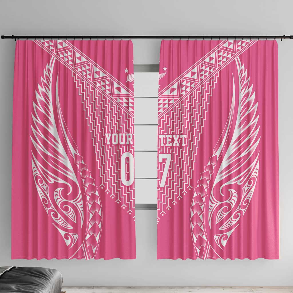 2025 Rugby Championship New Zealand Custom Window Curtain Poutama Motifs - Pink Out - Aussie Hoodie