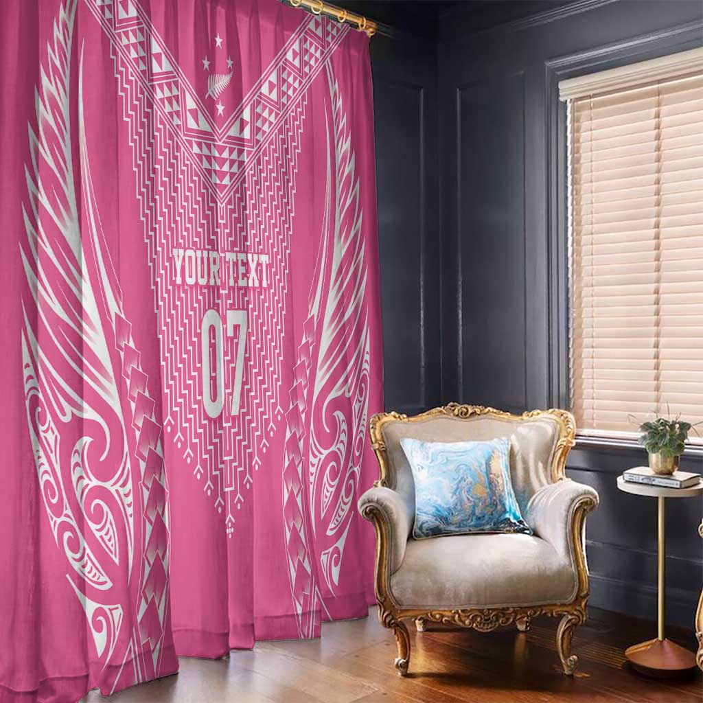 2025 Rugby Championship New Zealand Custom Window Curtain Poutama Motifs - Pink Out - Aussie Hoodie