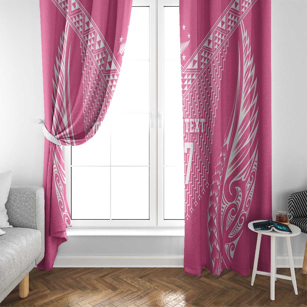 2025 Rugby Championship New Zealand Custom Window Curtain Poutama Motifs - Pink Out - Aussie Hoodie