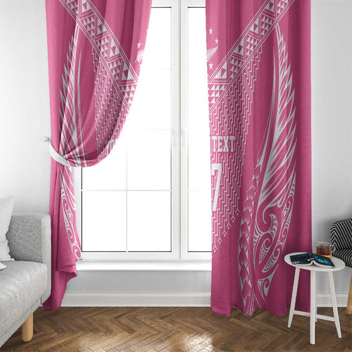 2025 Rugby Championship New Zealand Custom Window Curtain Poutama Motifs - Pink Out - Aussie Hoodie