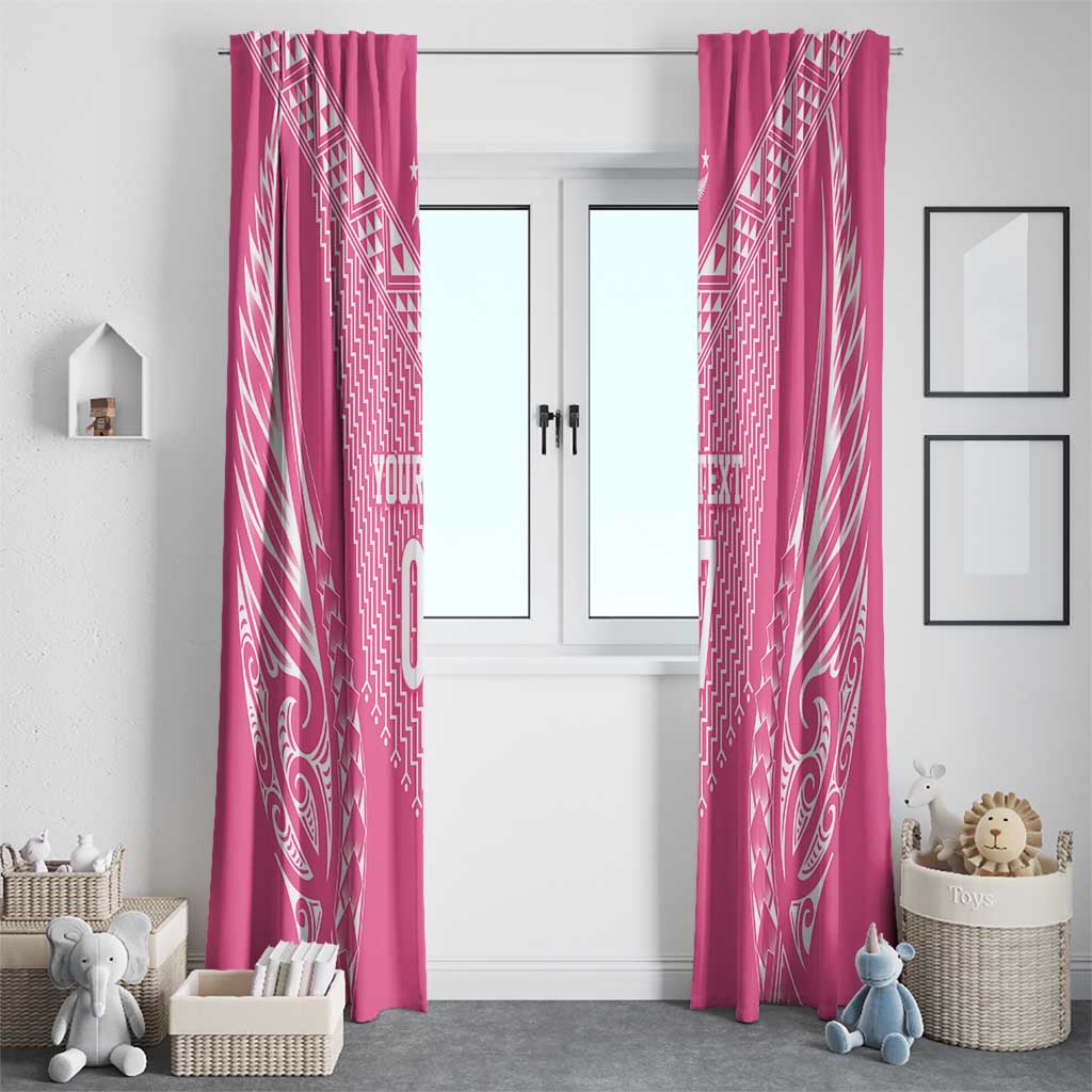 2025 Rugby Championship New Zealand Custom Window Curtain Poutama Motifs - Pink Out - Aussie Hoodie