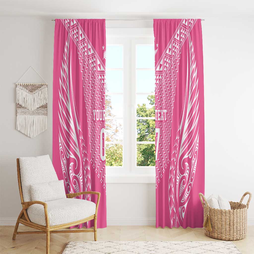 2025 Rugby Championship New Zealand Custom Window Curtain Poutama Motifs - Pink Out - Aussie Hoodie