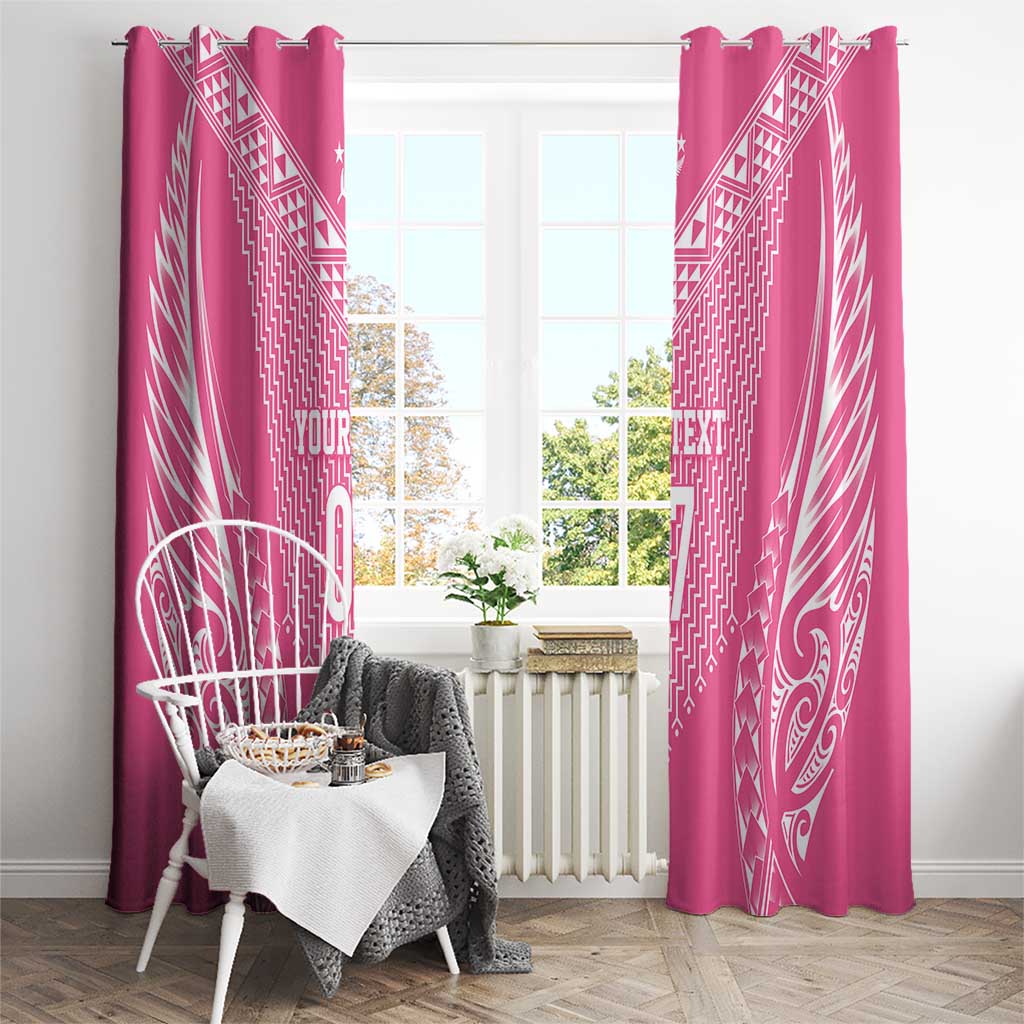 2025 Rugby Championship New Zealand Custom Window Curtain Poutama Motifs - Pink Out - Aussie Hoodie
