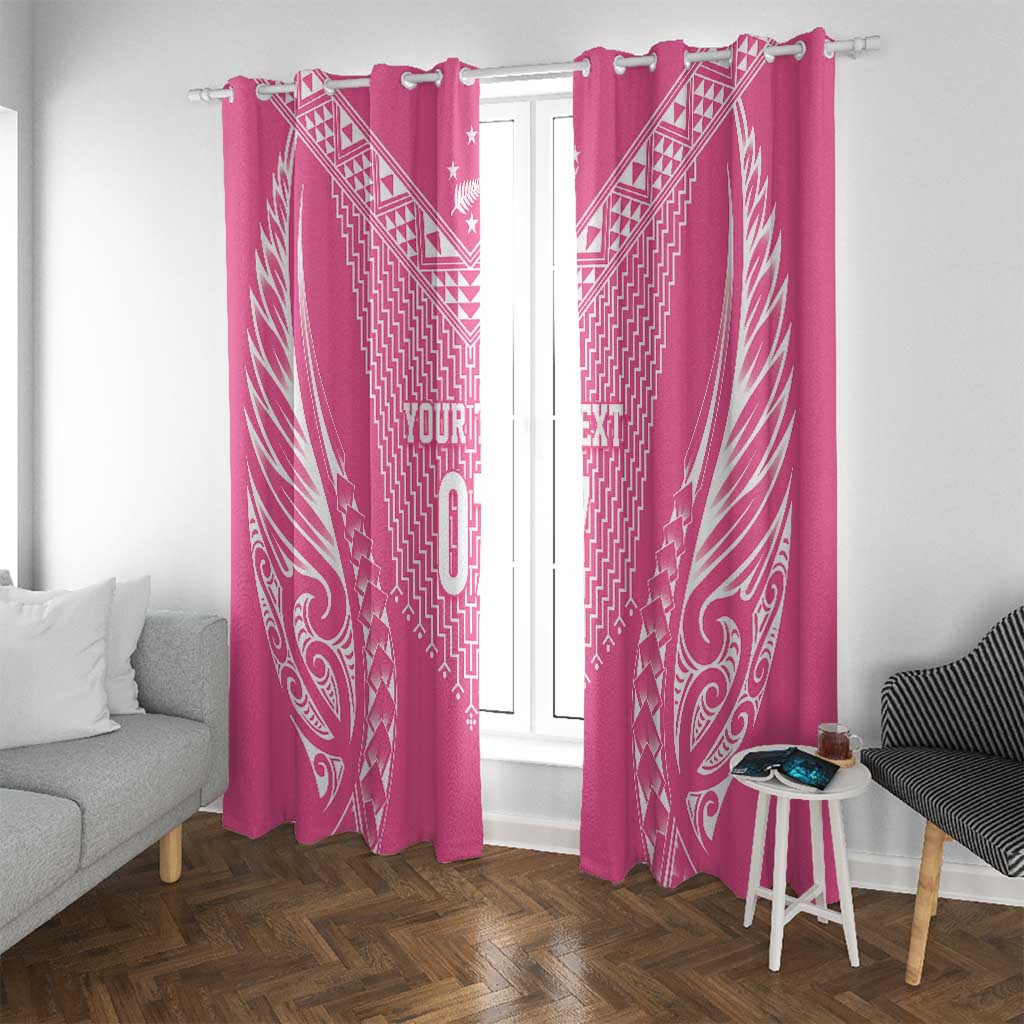 2025 Rugby Championship New Zealand Custom Window Curtain Poutama Motifs - Pink Out - Aussie Hoodie