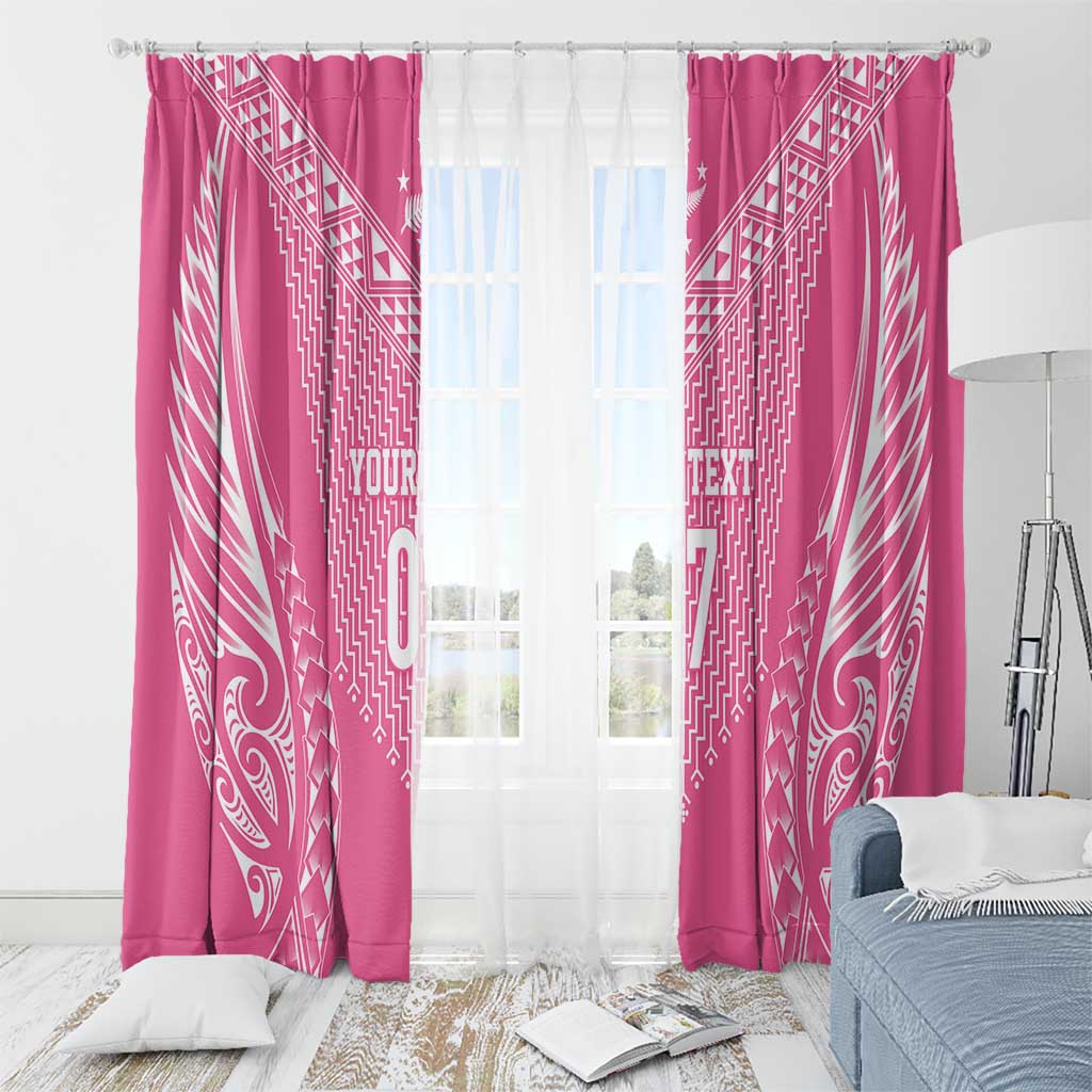 2025 Rugby Championship New Zealand Custom Window Curtain Poutama Motifs - Pink Out - Aussie Hoodie