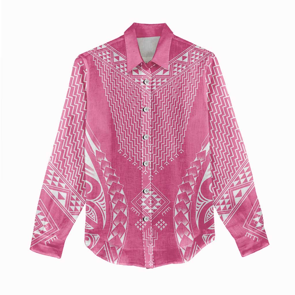 2025 Rugby Championship New Zealand Custom Women Casual Shirt Poutama Motifs - Pink Out - Aussie Hoodie