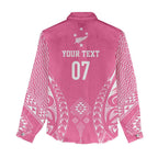 2025 Rugby Championship New Zealand Custom Women Casual Shirt Poutama Motifs - Pink Out - Aussie Hoodie