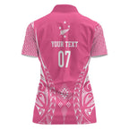 2025 Rugby Championship New Zealand Custom Women Polo Shirt Poutama Motifs - Pink Out - Aussie Hoodie