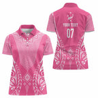 2025 Rugby Championship New Zealand Custom Women Polo Shirt Poutama Motifs - Pink Out - Aussie Hoodie
