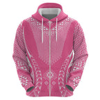 2025 Rugby Championship New Zealand Custom Zip Hoodie Poutama Motifs - Pink Out - Aussie Hoodie