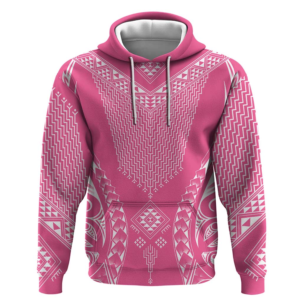 2025 Rugby Championship New Zealand Custom Zip Hoodie Poutama Motifs - Pink Out - Aussie Hoodie