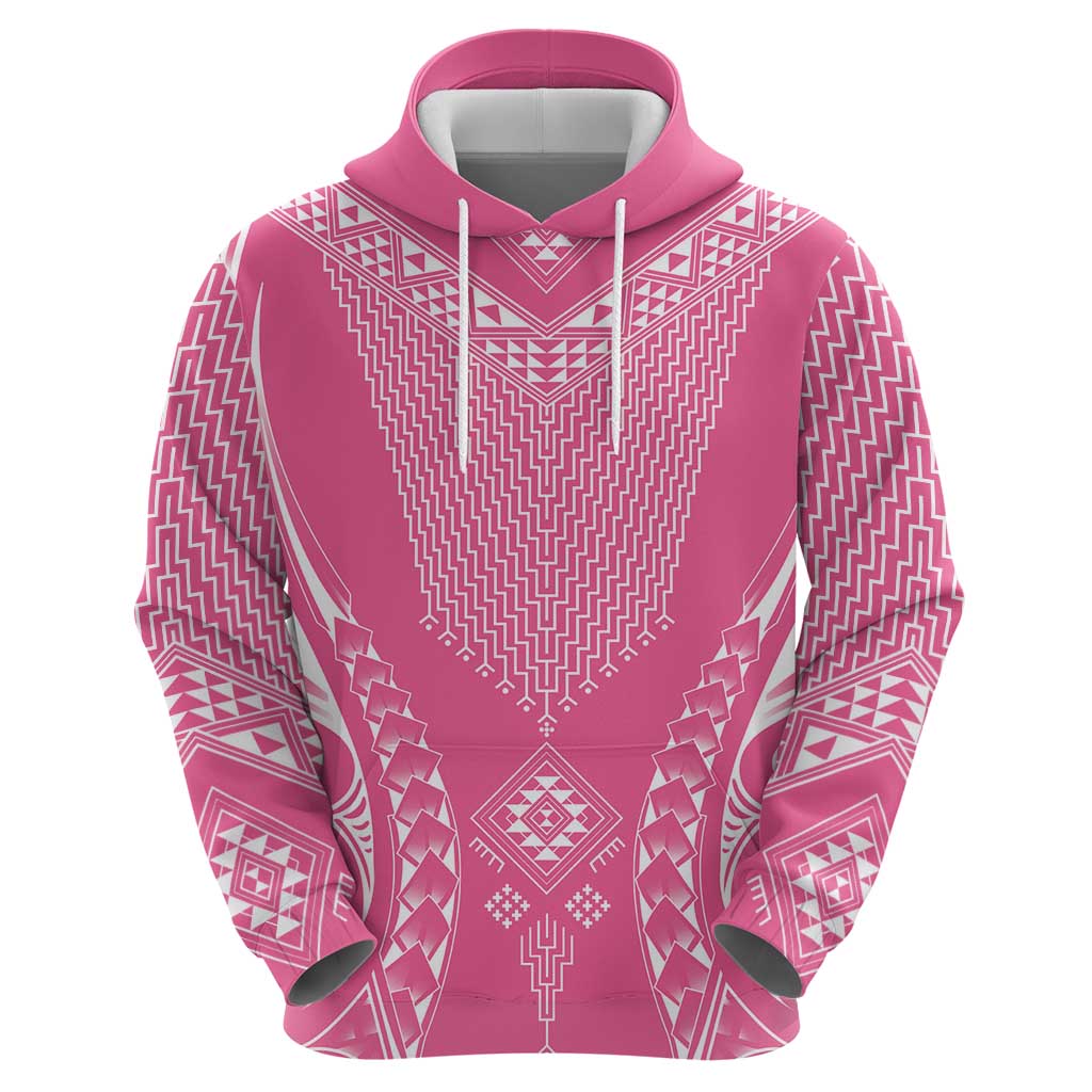 2025 Rugby Championship New Zealand Custom Zip Hoodie Poutama Motifs - Pink Out - Aussie Hoodie