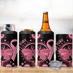 Australia Indigenous Can Cooler Tumbler Breast Cancer Ribbon Butterfly Aboriginal Arts