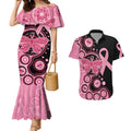 australia-indigenous-couples-matching-mermaid-dress-and-hawaiian-shirt-breast-cancer-ribbon-butterfly-aboriginal-arts