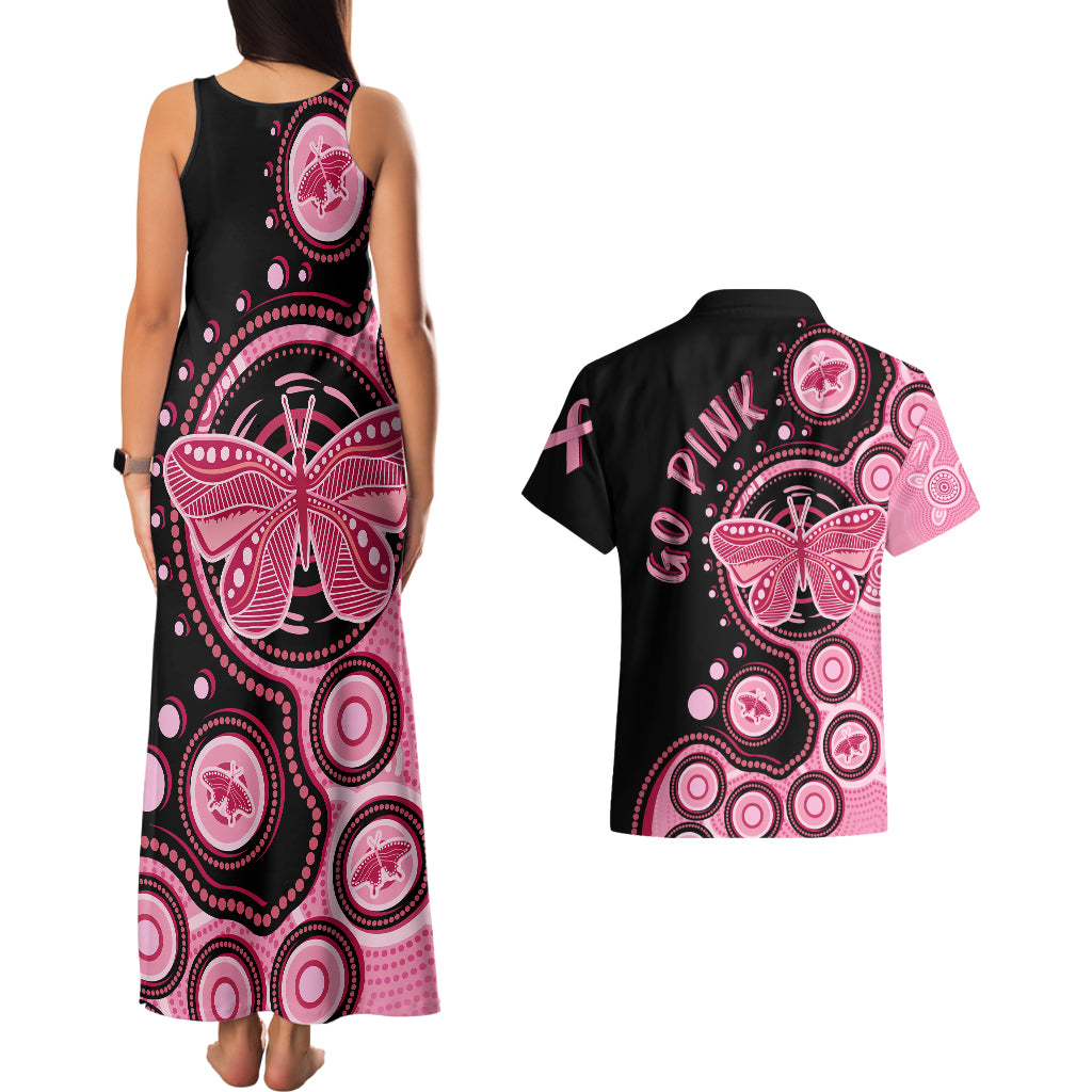 australia-indigenous-couples-matching-tank-maxi-dress-and-hawaiian-shirt-breast-cancer-ribbon-butterfly-aboriginal-arts