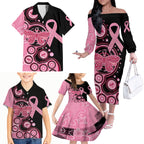 australia-indigenous-family-matching-off-shoulder-long-sleeve-dress-and-hawaiian-shirt-breast-cancer-ribbon-butterfly-aboriginal-arts