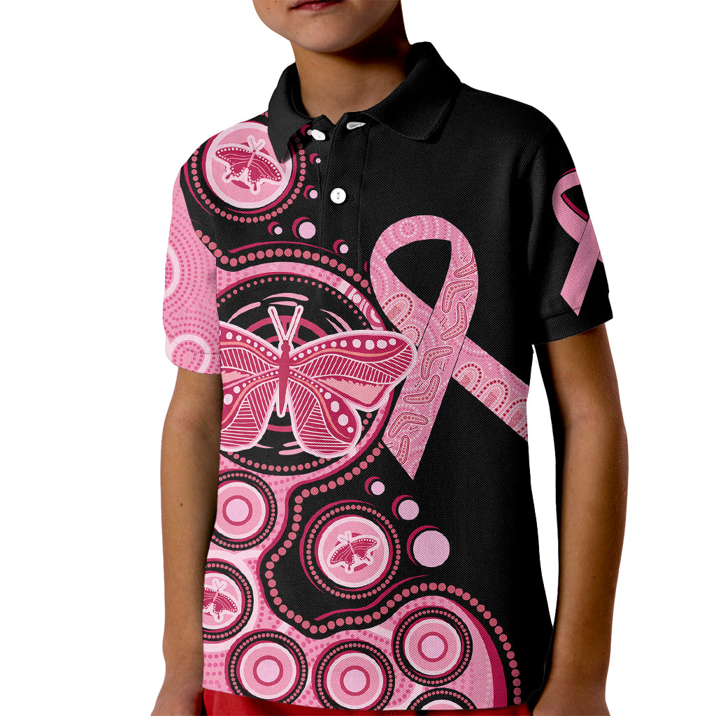 australia-indigenous-kid-polo-shirt-breast-cancer-ribbon-butterfly-aboriginal-arts