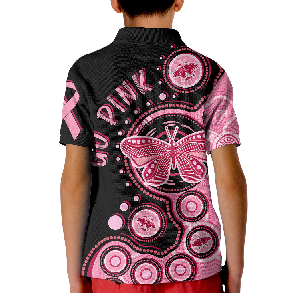 australia-indigenous-kid-polo-shirt-breast-cancer-ribbon-butterfly-aboriginal-arts
