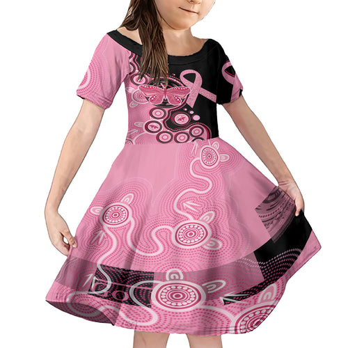 australia-indigenous-kid-short-sleeve-dress-breast-cancer-ribbon-butterfly-aboriginal-arts