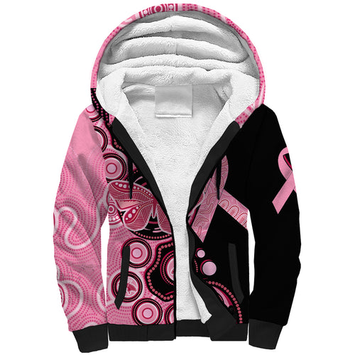 australia-indigenous-sherpa-hoodie-breast-cancer-ribbon-butterfly-aboriginal-arts