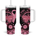 Australia Indigenous Tumbler With Handle Breast Cancer Ribbon Butterfly Aboriginal Arts