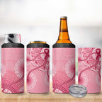 Australia Indigenous Can Cooler Tumbler Breast Cancer Ribbon Aboriginal Art - Pink