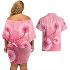 australia-indigenous-couples-matching-off-shoulder-short-dress-and-hawaiian-shirt-breast-cancer-ribbon-aboriginal-art-pink