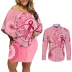 australia-indigenous-couples-matching-off-shoulder-short-dress-and-long-sleeve-button-shirts-breast-cancer-ribbon-aboriginal-art-pink