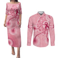 australia-indigenous-couples-matching-puletasi-dress-and-long-sleeve-button-shirts-breast-cancer-ribbon-aboriginal-art-pink