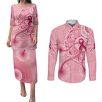 australia-indigenous-couples-matching-puletasi-dress-and-long-sleeve-button-shirts-breast-cancer-ribbon-aboriginal-art-pink