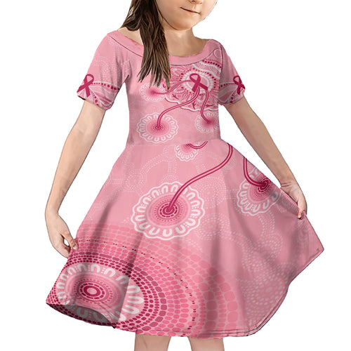 australia-indigenous-family-matching-mermaid-dress-and-hawaiian-shirt-breast-cancer-ribbon-aboriginal-art-pink