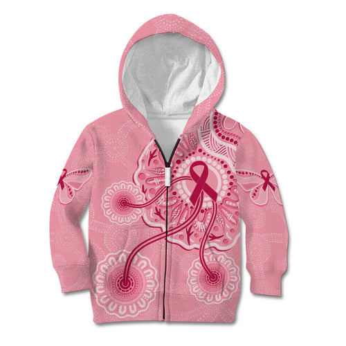 australia-indigenous-kid-hoodie-breast-cancer-ribbon-aboriginal-art-pink