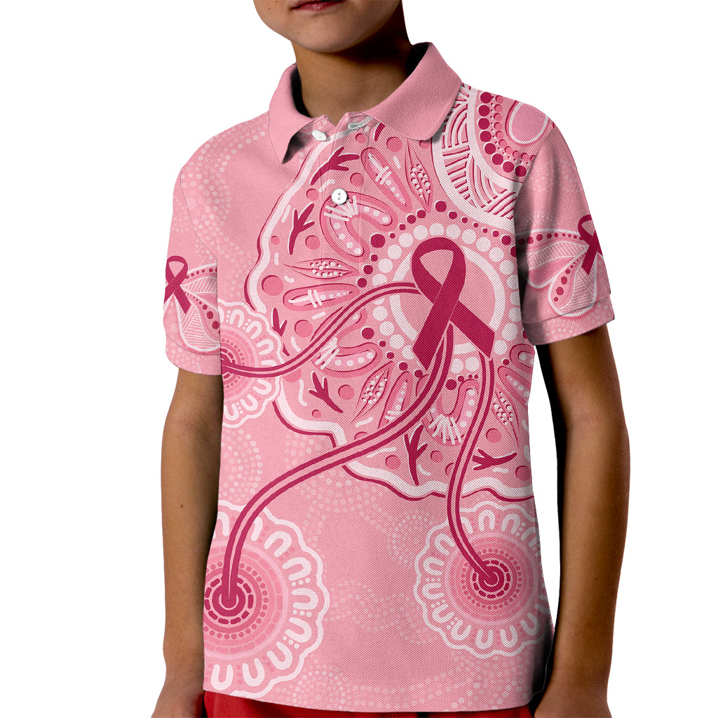 australia-indigenous-kid-polo-shirt-breast-cancer-ribbon-aboriginal-art-pink