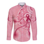 australia-indigenous-long-sleeve-button-shirt-breast-cancer-ribbon-aboriginal-art-pink