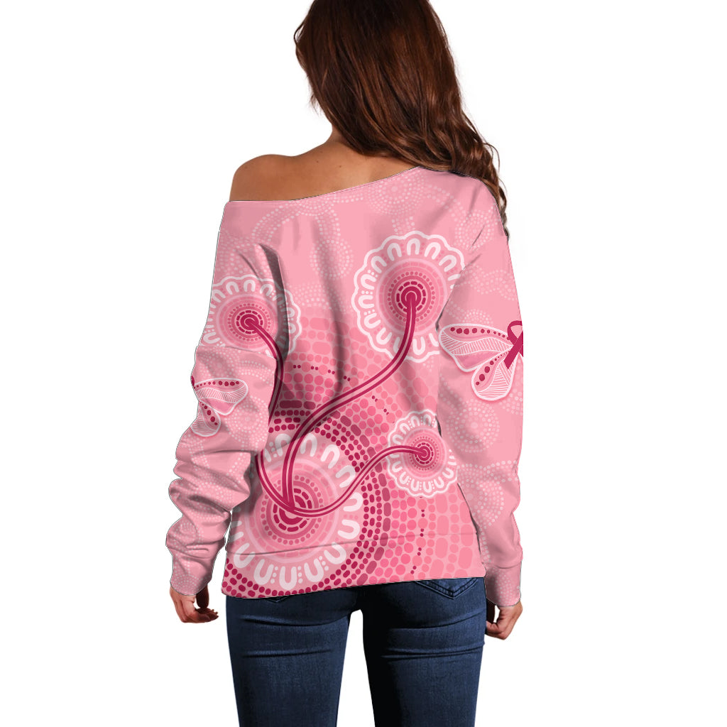 australia-indigenous-off-shoulder-sweater-breast-cancer-ribbon-aboriginal-art-pink
