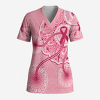 Australia Indigenous Scrub Top Breast Cancer Ribbon Aboriginal Art - Pink - Aussie Hoodie