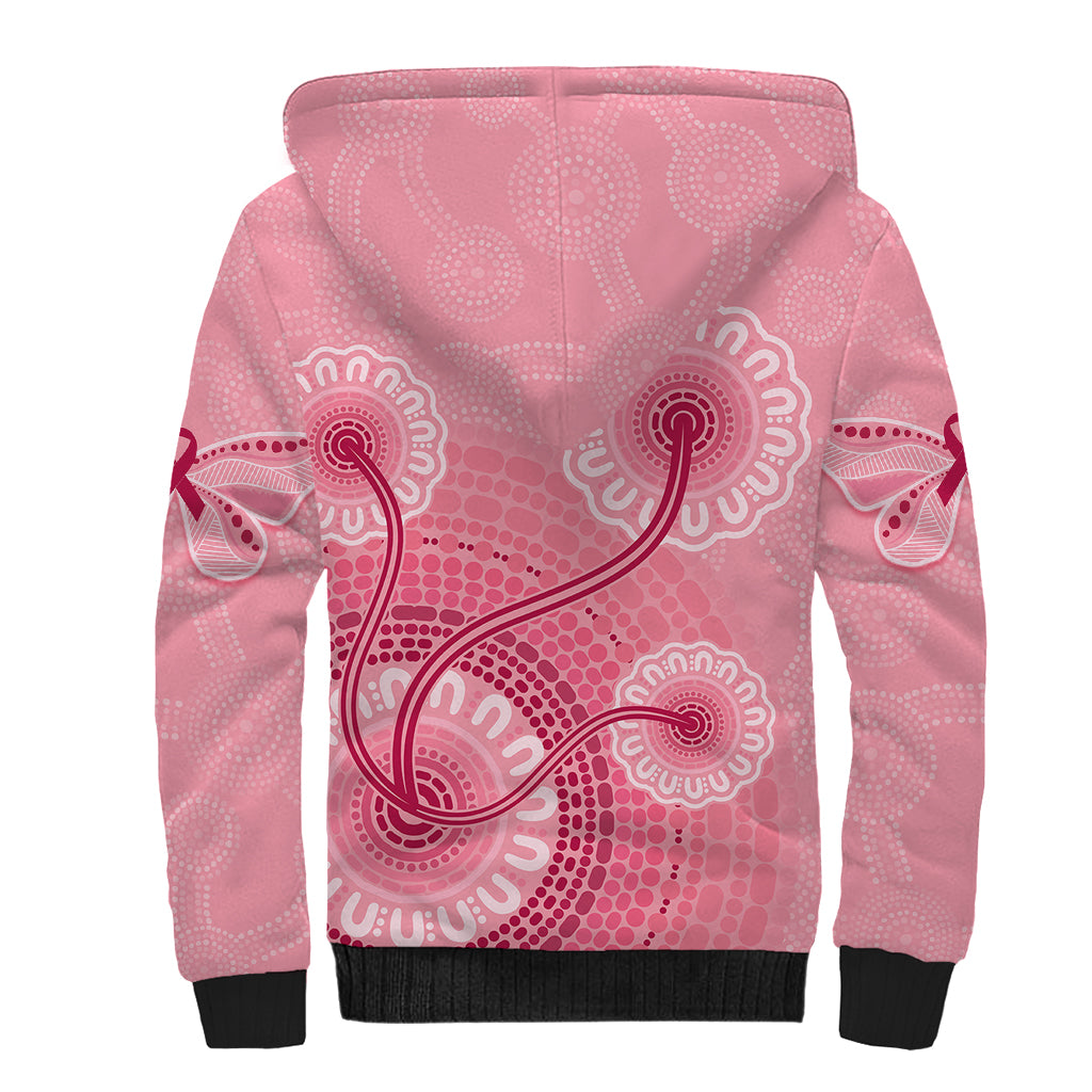 australia-indigenous-sherpa-hoodie-breast-cancer-ribbon-aboriginal-art-pink
