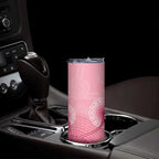 Australia Indigenous Skinny Tumbler Breast Cancer Ribbon Aboriginal Art - Pink