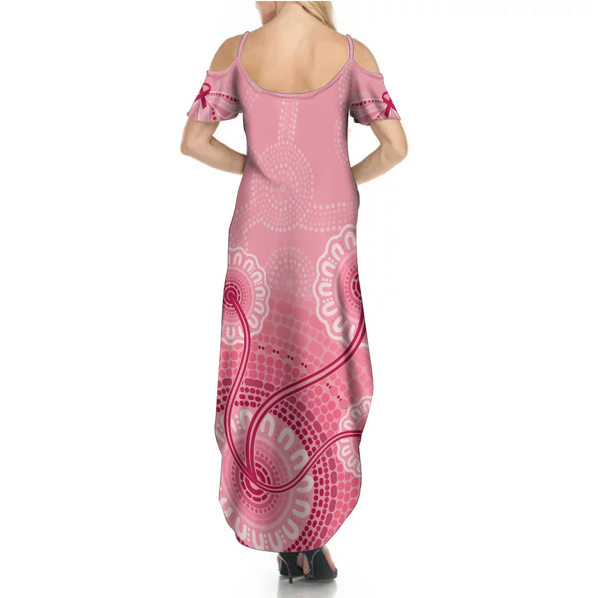 australia-indigenous-summer-maxi-dress-breast-cancer-ribbon-aboriginal-art-pink