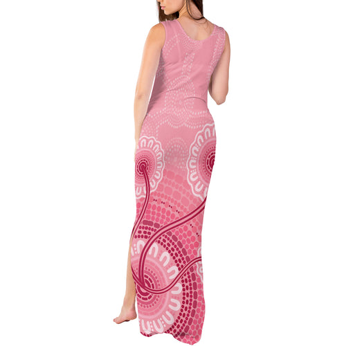 australia-indigenous-tank-maxi-dress-breast-cancer-ribbon-aboriginal-art-pink