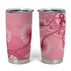 Australia Indigenous Tumbler Cup Breast Cancer Ribbon Aboriginal Art - Pink